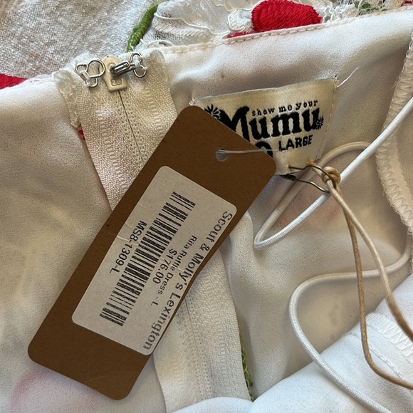 Show Me Your Mumu Rita Ruffle Mini Dress Cherry Embroidered Lace - Picture 7 of 9